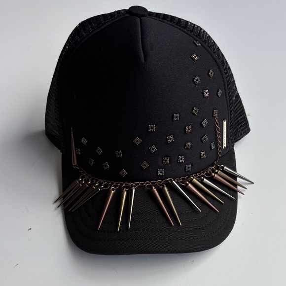 MamaStyles Accessories - NWT Kids Black Studded Cap with Spikes Biker Punk Handmade